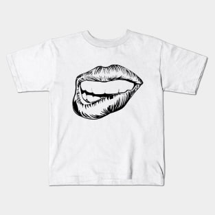 Biting Lips Kids T-Shirt